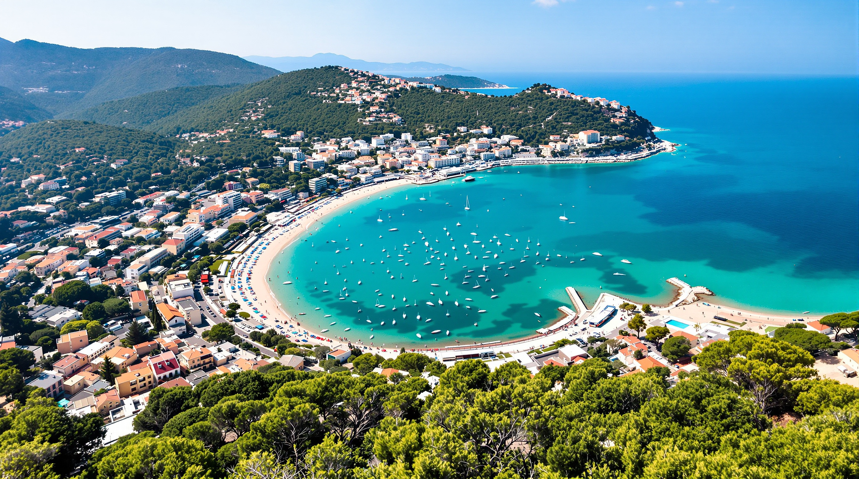 Baie de Cavalaire vue du ciel, Côte d'Azur