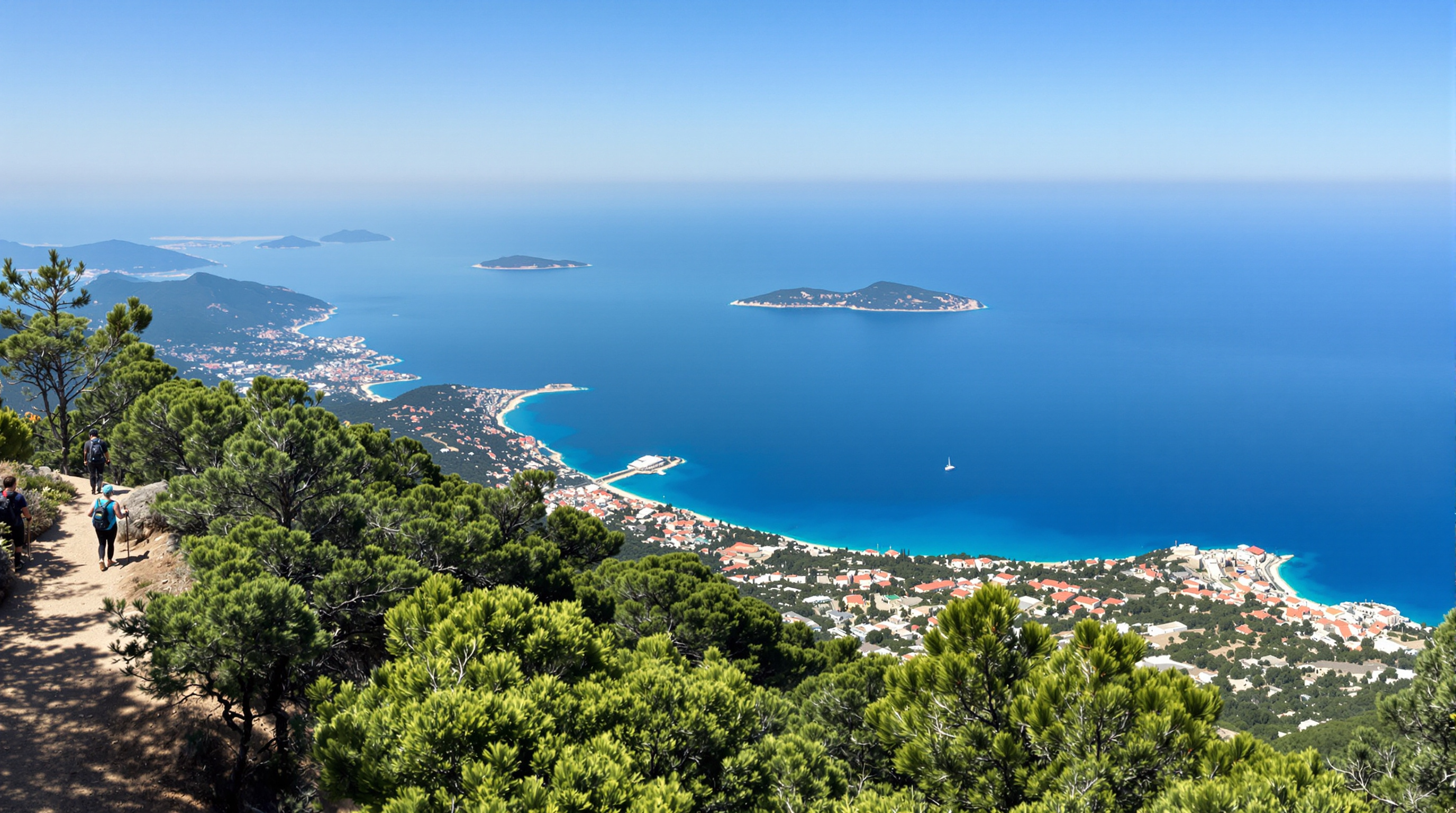 Sentier du littoral dans le Var, vue sur la mer Méditerranée
