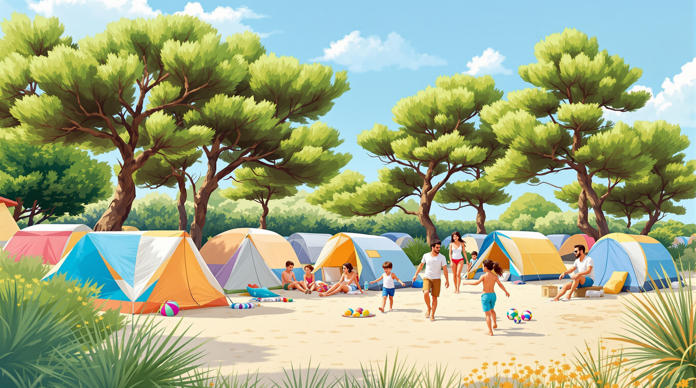 Famille en vacances au Camping Baie de Cavalaire dans le Var